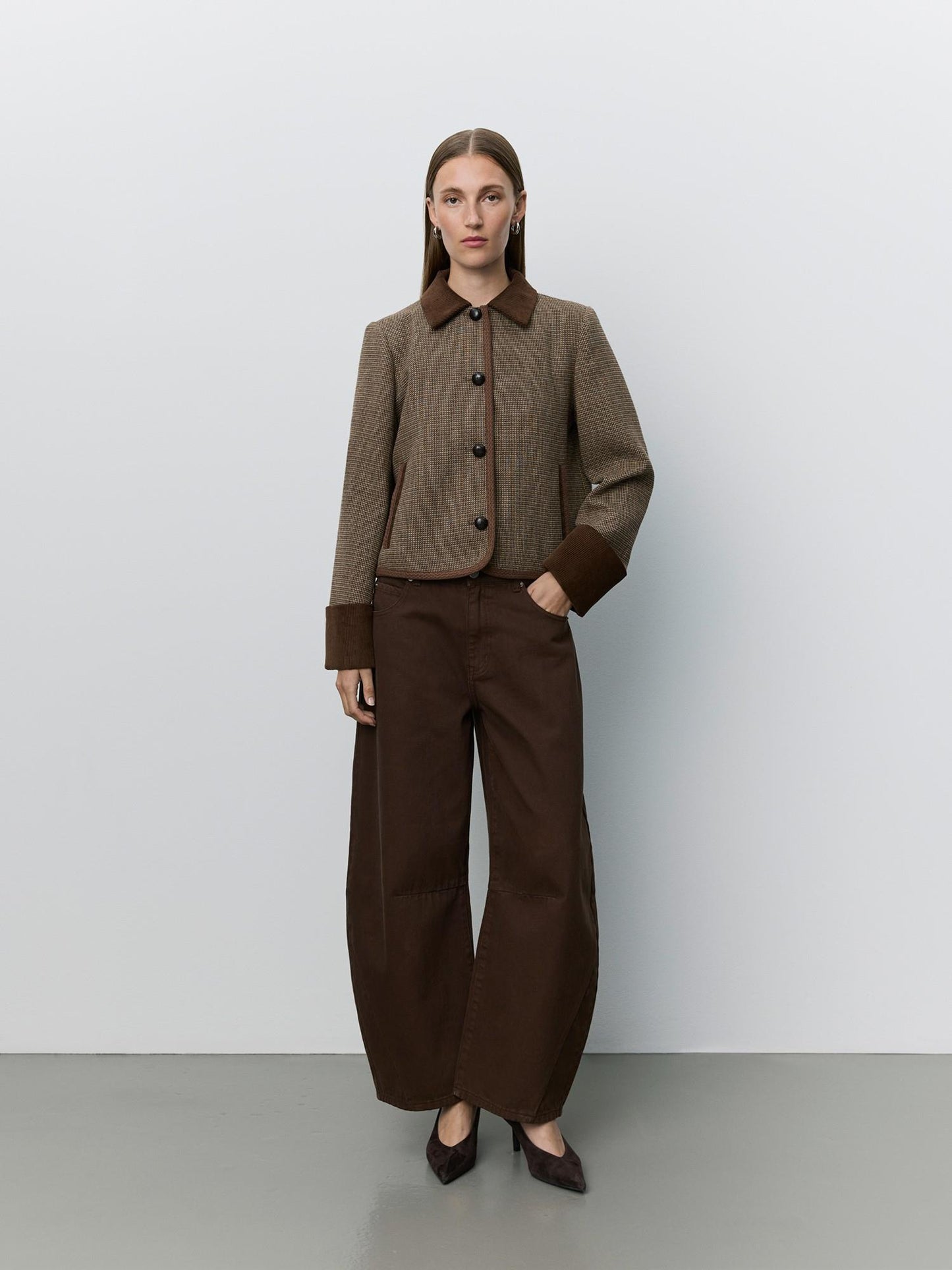Sofie Schnoor Kamikka Short Jacket Brown Check