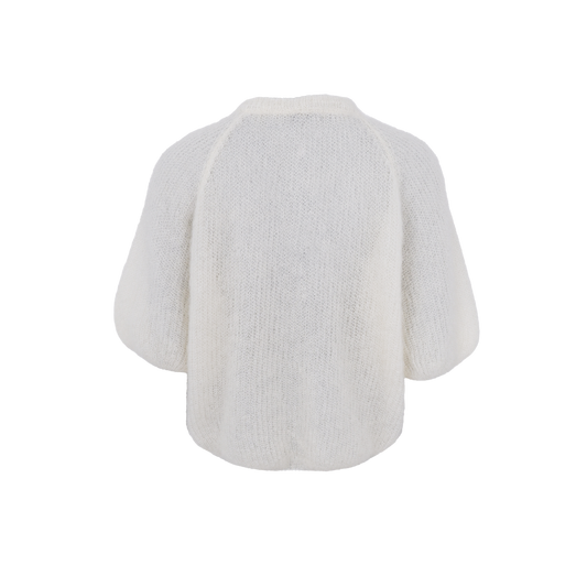 Black Colour Bjoerk Patent Knit Cardigan Off White