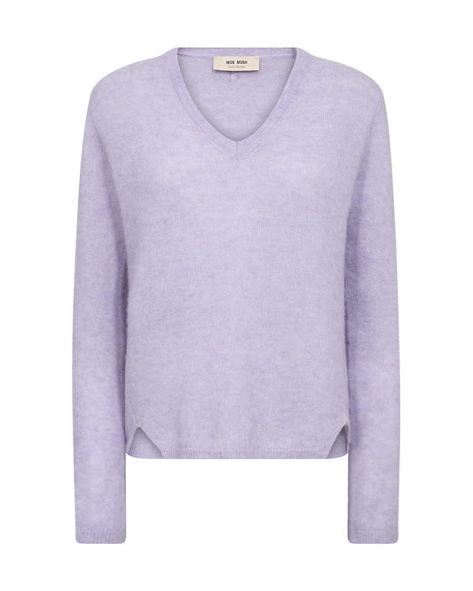 Mos Mosh Mape Sophia V-Neck Knit Violet Tulip