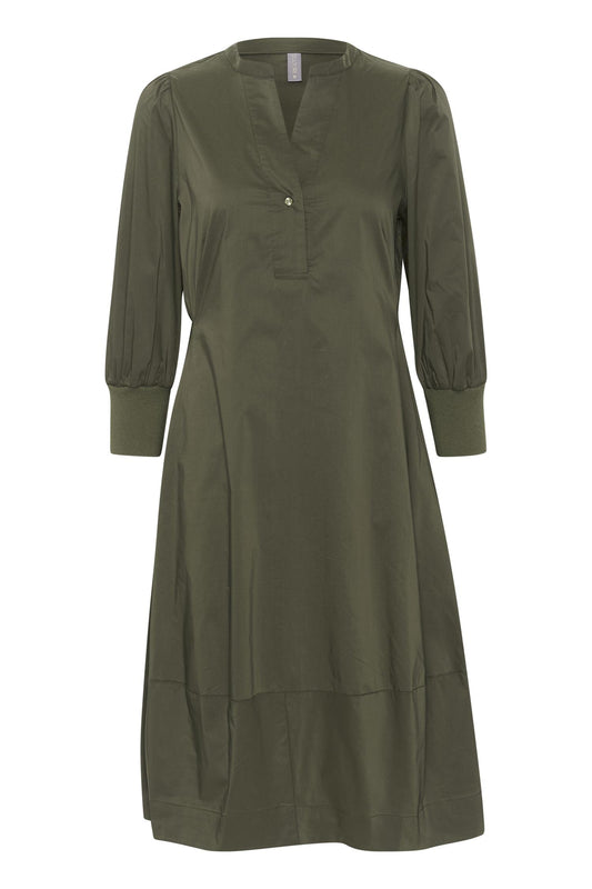 Culture Antoinett 3/4 Sleeve Dress Burnt Olive