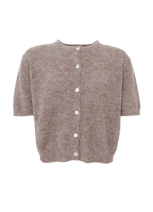 Black Colour Dell SS Cardigan Taupe