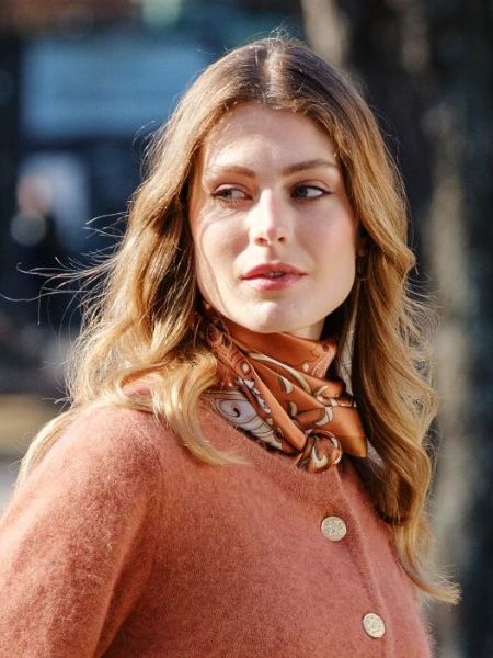 Ane Mone Lola Silk Scarf Rust