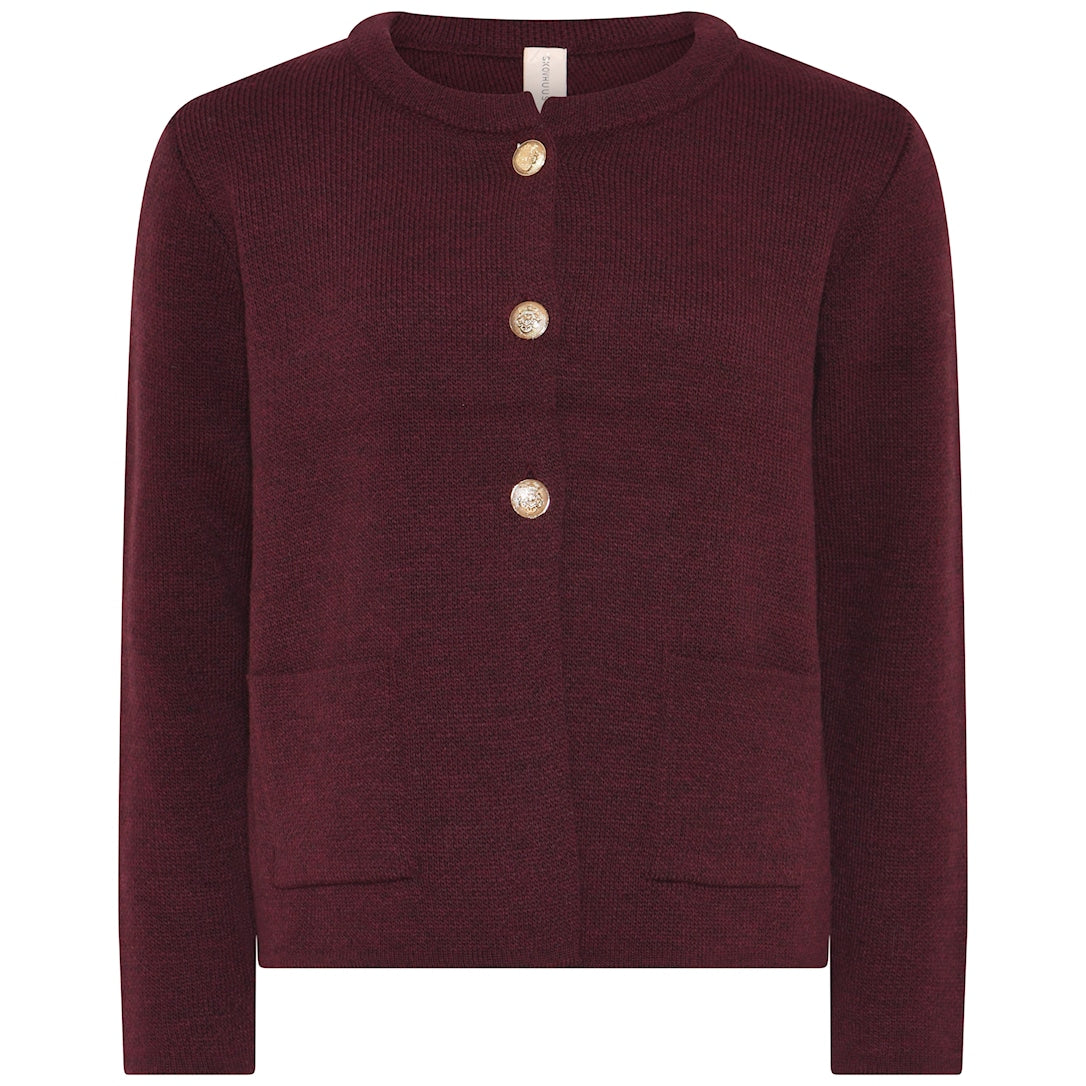 Skovhuus Classic Wool Cardigan Sangria Red