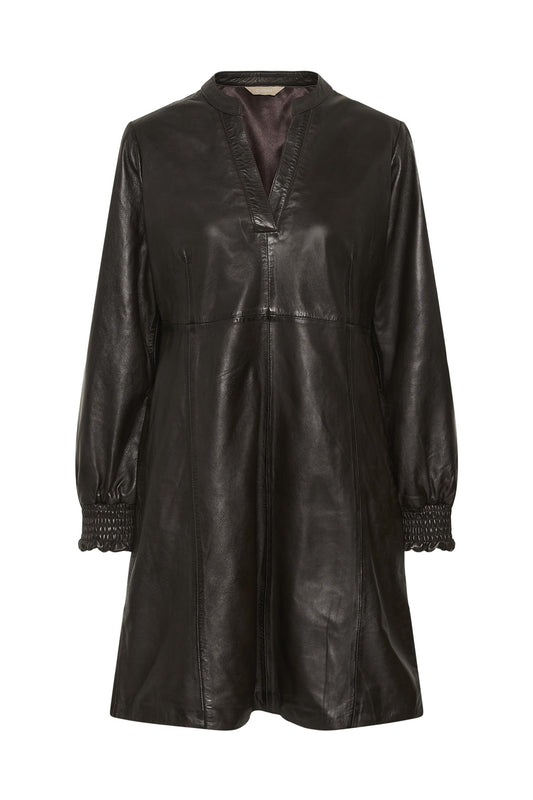 Culture Aniela Leather Dress Coffee Bean