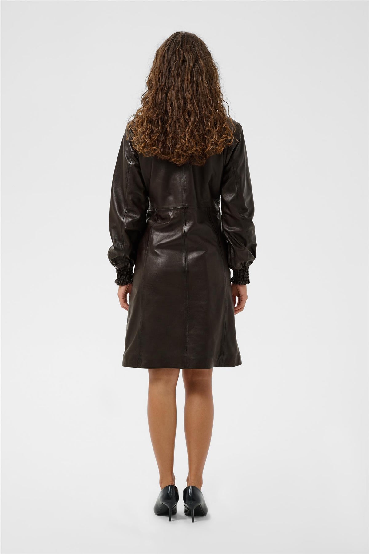 Culture Aniela Leather Dress Coffee Bean