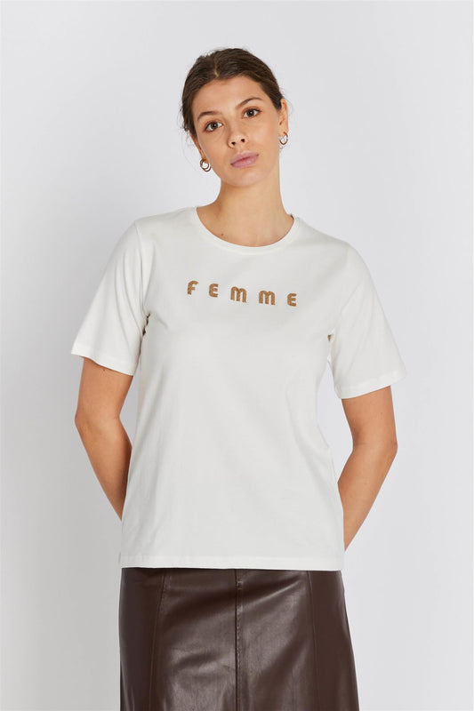 Rue de Femme Alvna Siv T-shirt White/Sand