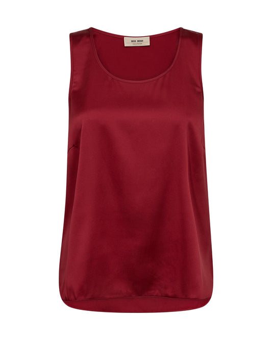 Mos Mosh Astrid Silk Tank Top Rythmic Red