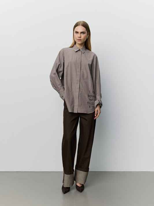 Sofie Schnoor Abby Moomin Shirt Brown Striped