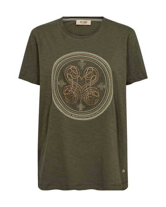 Mos Mosh Zano O-SS Embroidery Tee Sea Turtle