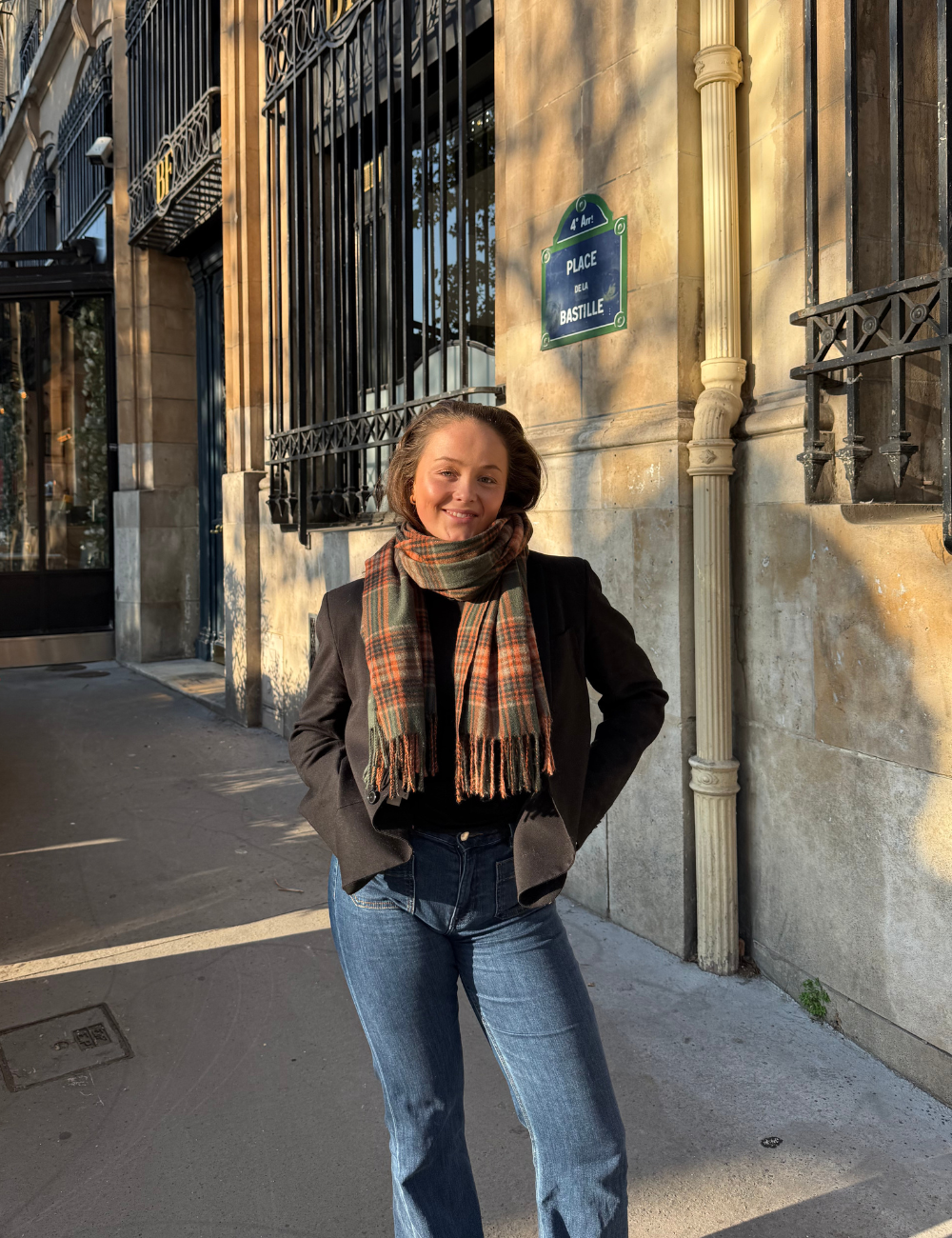 Noma Ull/Cashmere Ruteskjerf Grønn/Orange