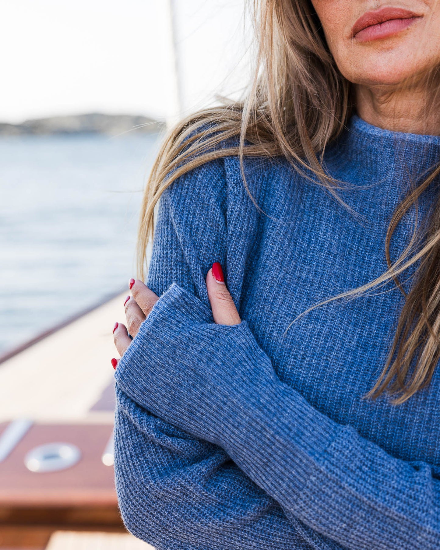 Hést Eli Rib Sweater Blue Melange