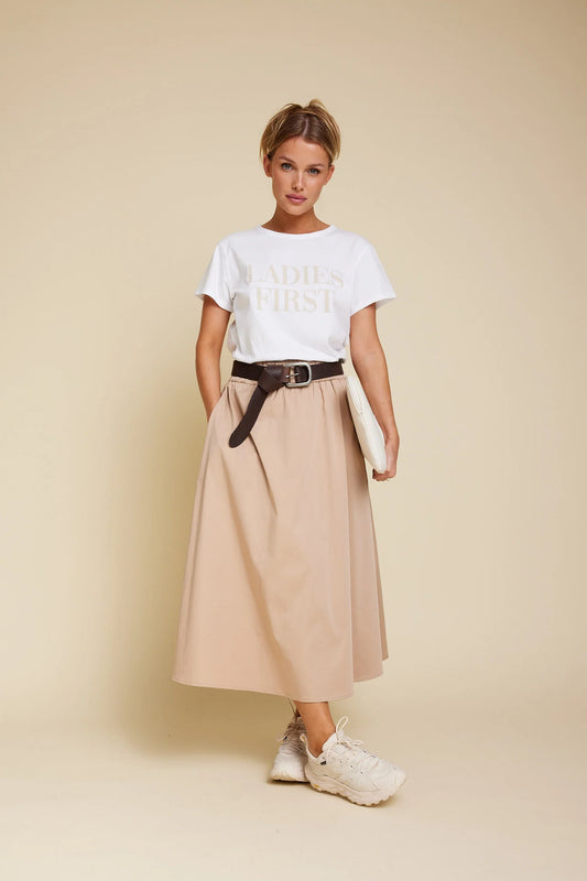 Line of Oslo Solid Skirt Latte