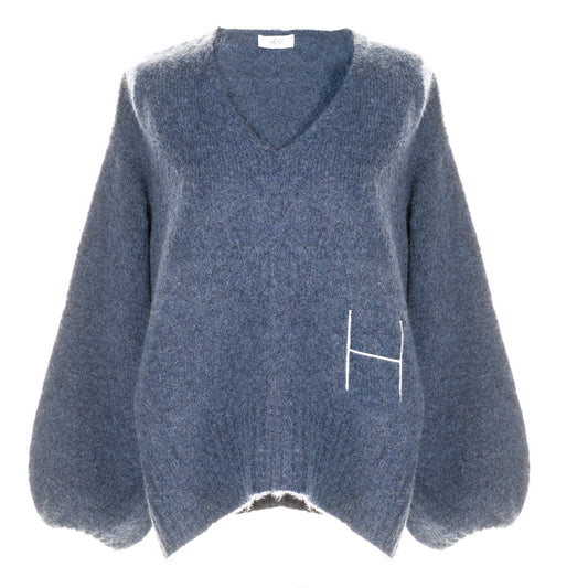 Hést Sofie Vneck Sweater Blue