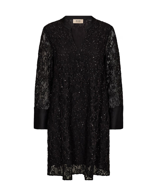 Mos Mosh Yeni Lace Sequin Dress Black