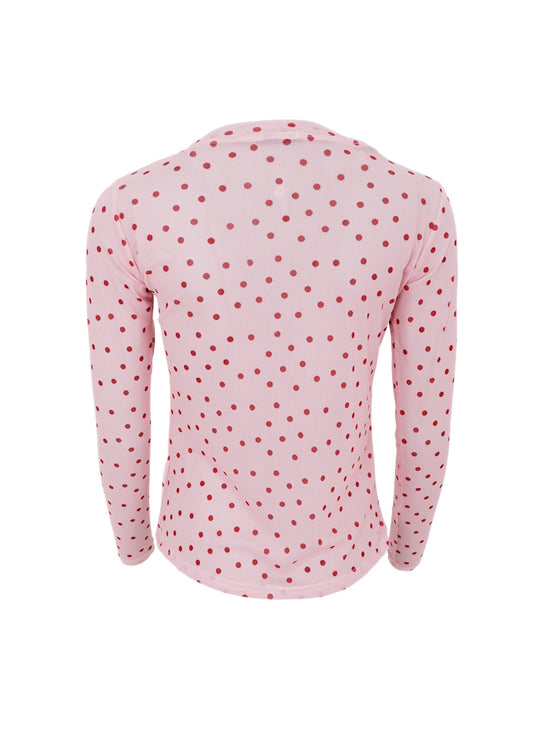 Black Colour Annie Mesh Blouse Rose Dot