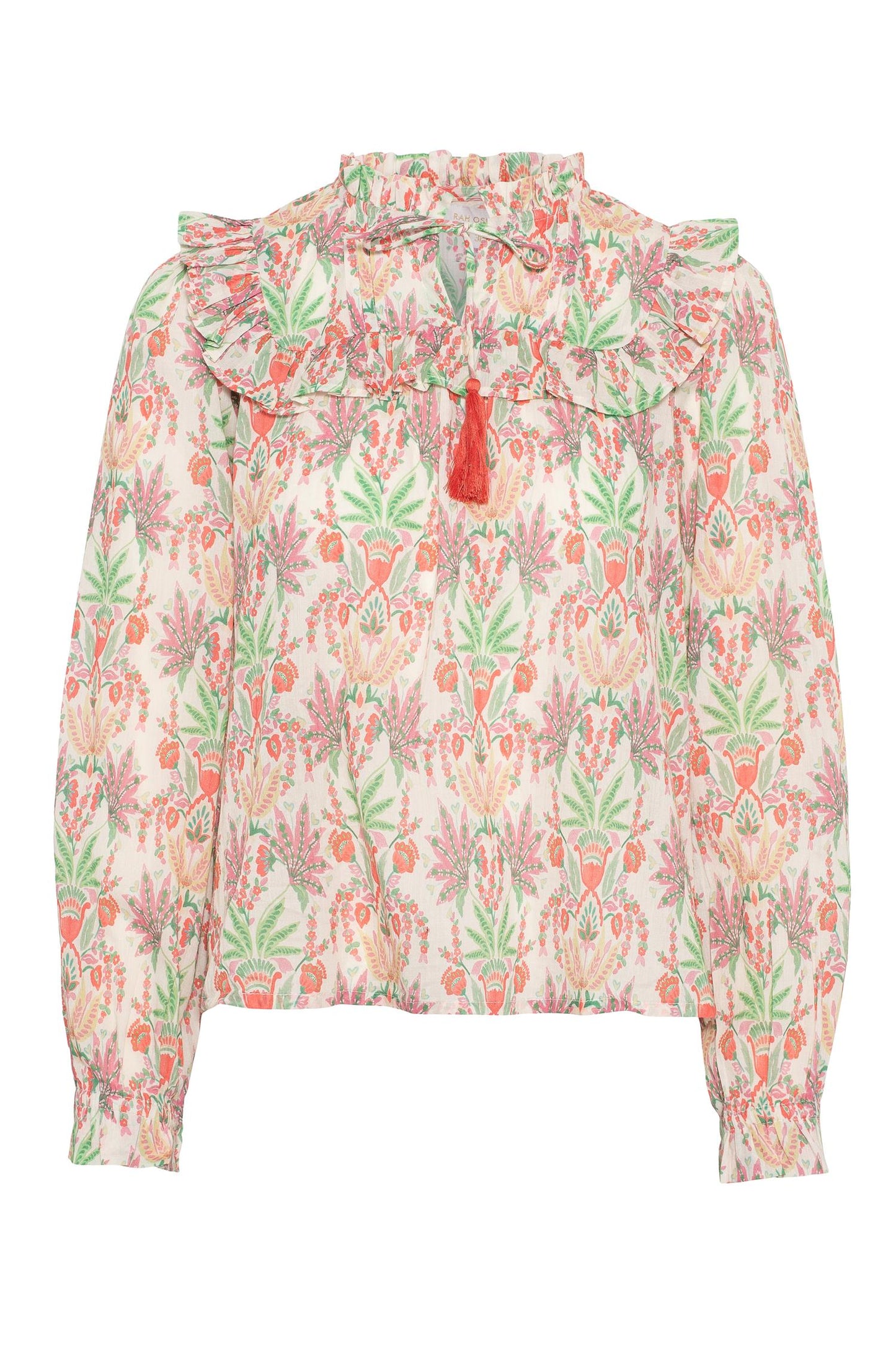 Rah Oslo Malina Top Coral Leaf  Print
