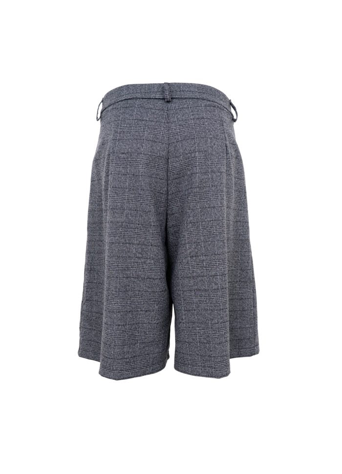 Black Colour Luciano Pleated Jorts Grey