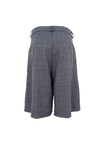 Black Colour Luciano Pleated Jorts Grey
