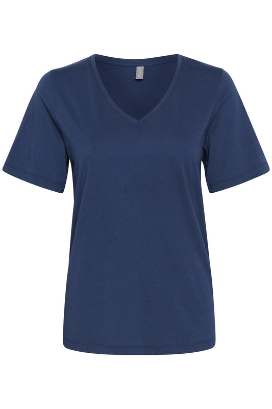 Culture Cameline Vneck Tshirt Dress Blues