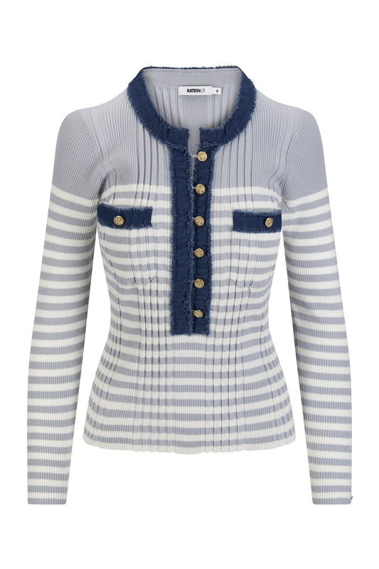 Katrin Uri LA Striped Pullover Lt.Blue Stripe