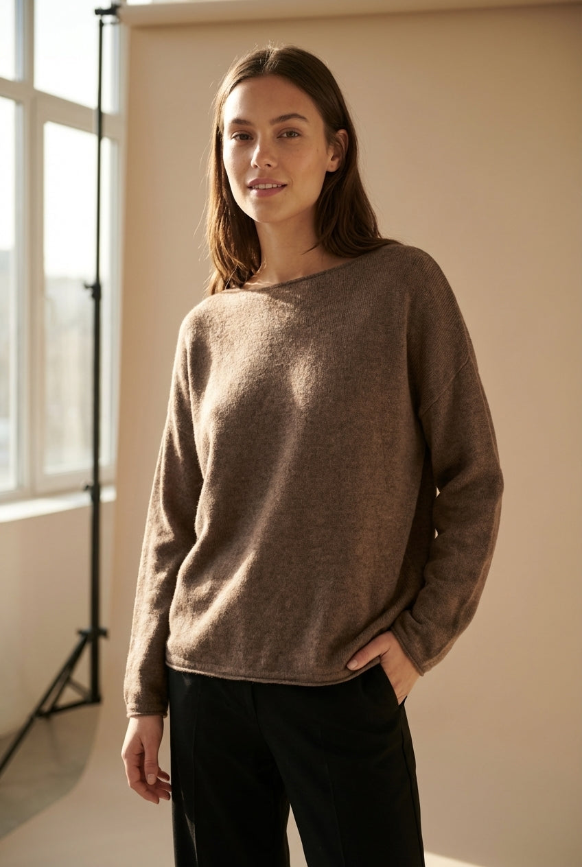 Notyz Mira Pure Cashmere Pullover Brown