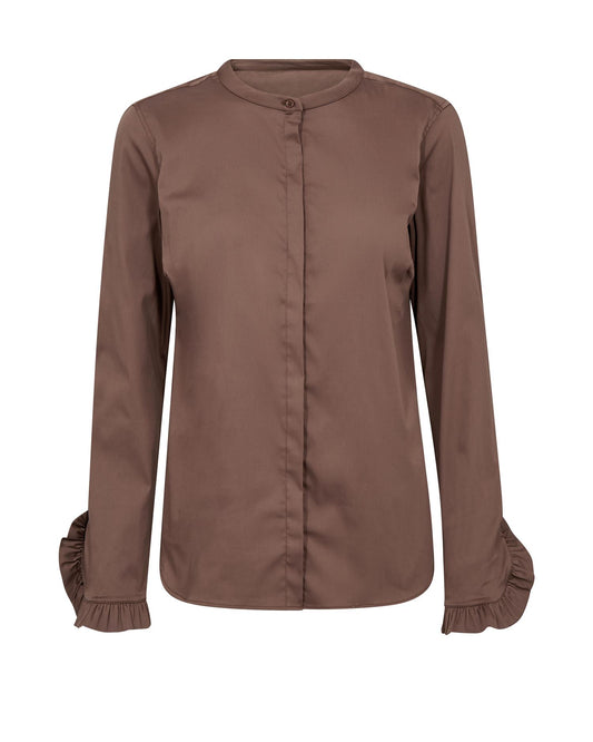 Mos Mosh Mattie Shirt Coffee Quartz