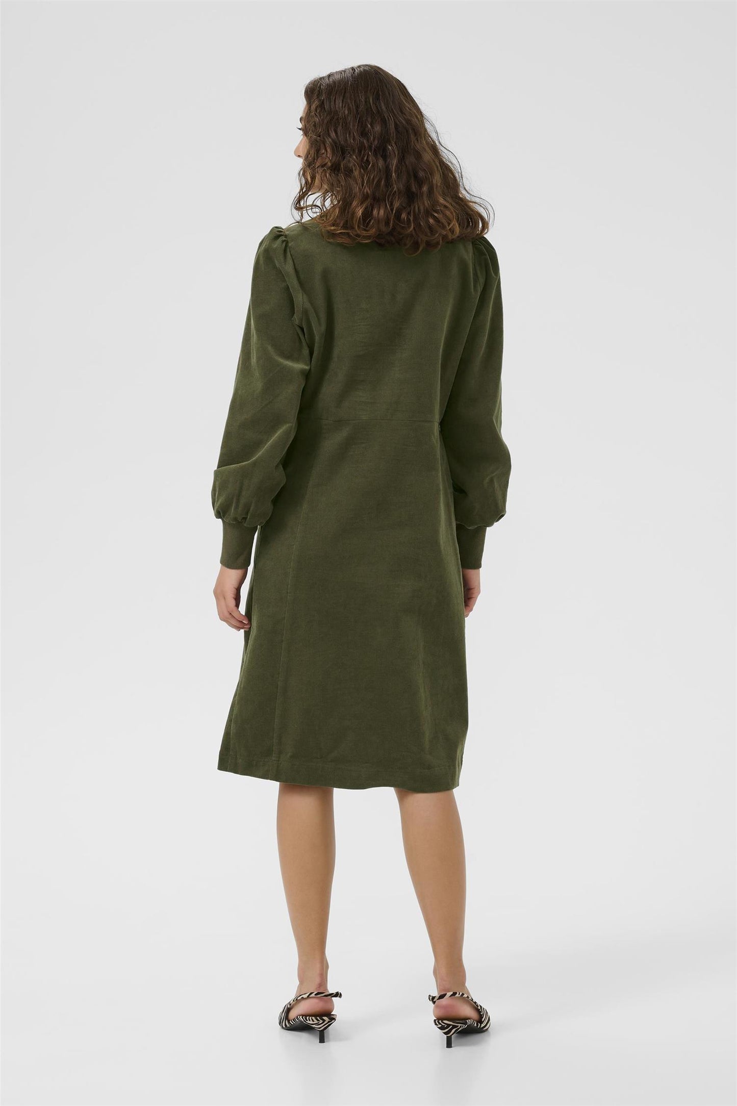 Culture Ula Rhaena LS Dress Burnt Olive
