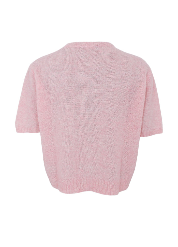 Black Colour Dell SS Cardigan Rose