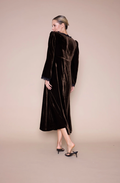 Line of Oslo Maud Dress Velvet Brown