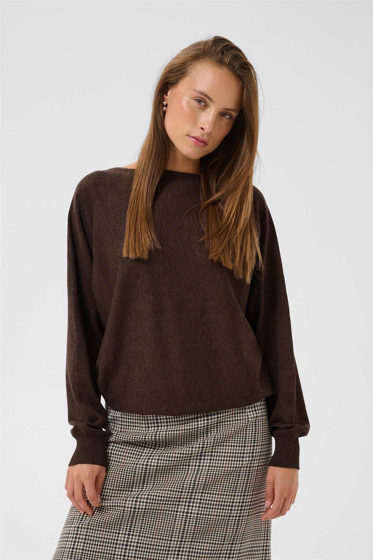 Culture AnneMarie Batwing Jumper Coffee Bean