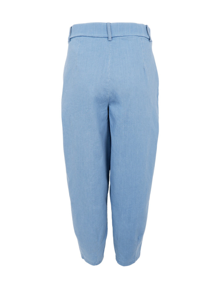 Black Colour Denice Denim Barrel Pant Lt Denim