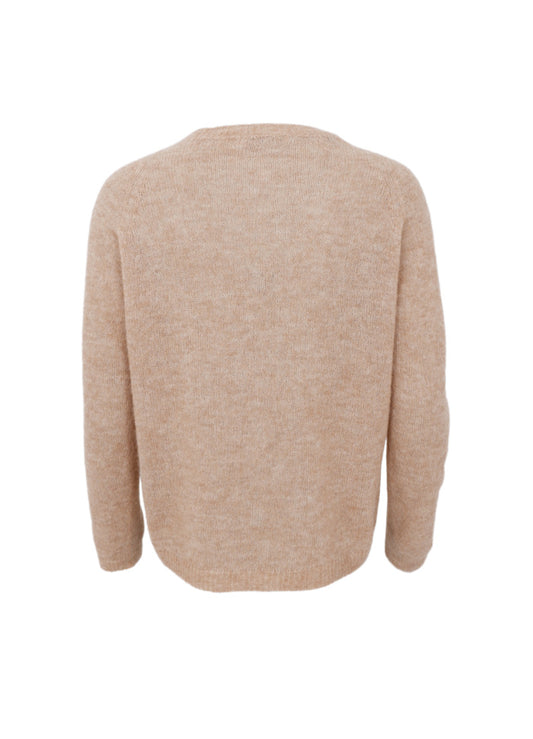 Black Colour Dell LS Knit Jumper Lt. Sand