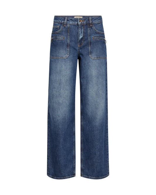 Mos Mosh Dara Zip Jeans Dark Blue