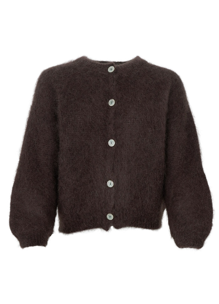 Black Colour Bjoerk knit cardigan coffee