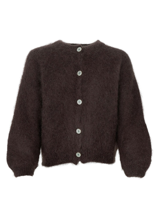 Black Colour Bjoerk knit cardigan coffee