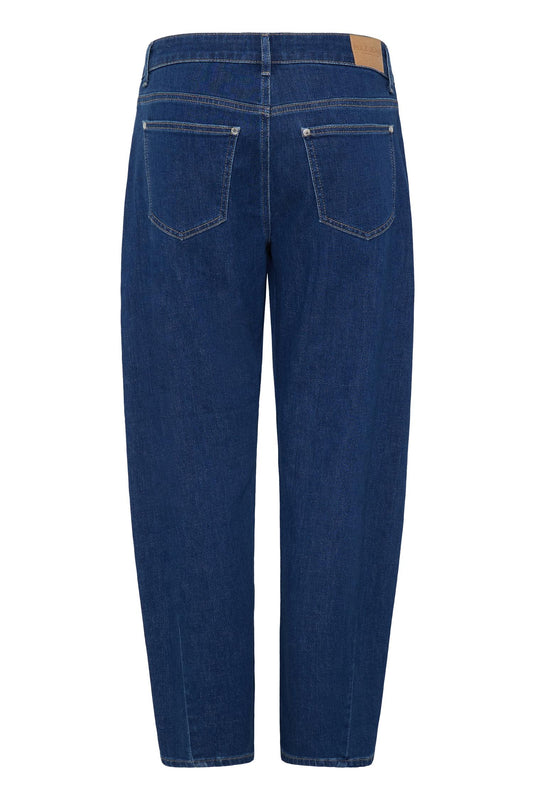 Pulz Anni HW Jeans Barrel Leg Dark Blue Denim