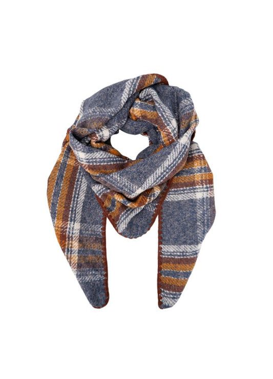 Black Colour Leoni Chequered Scarf Grey