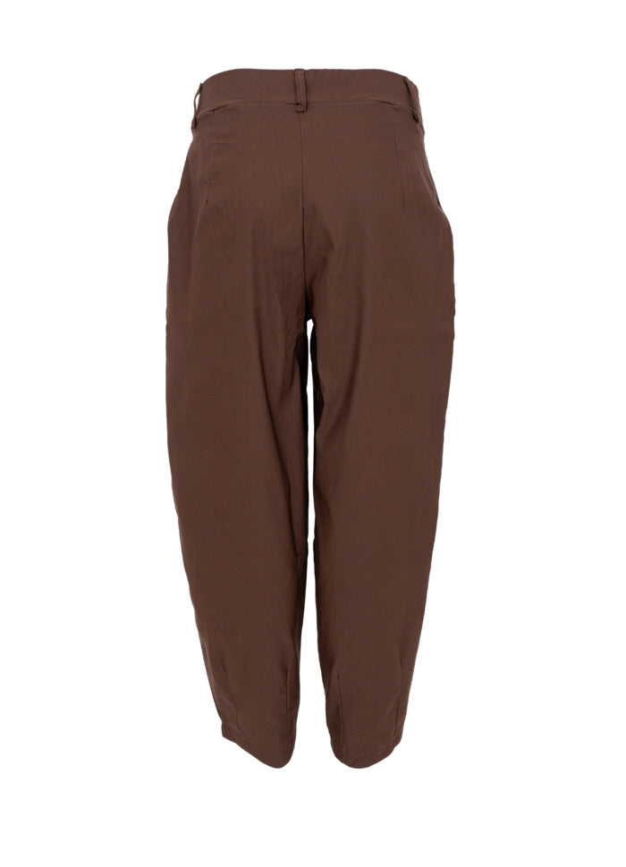 Black Colour Beverly Barrel Pant Hazelnut Brown