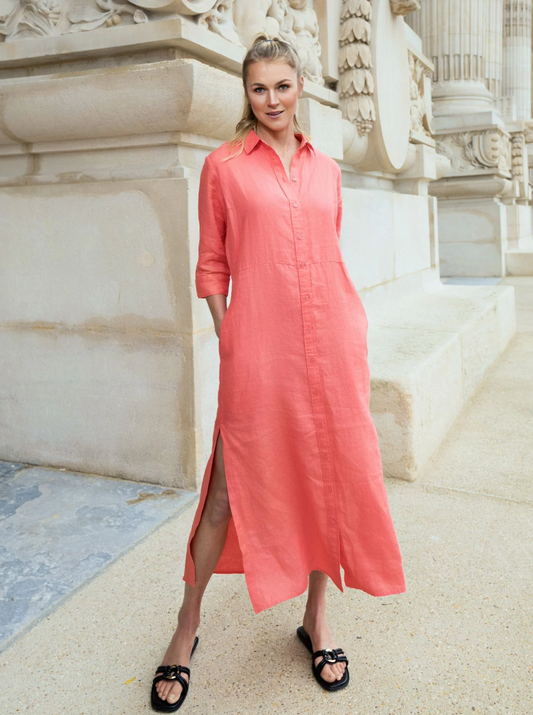 Close to my Heart Leila Midi Dress Coral