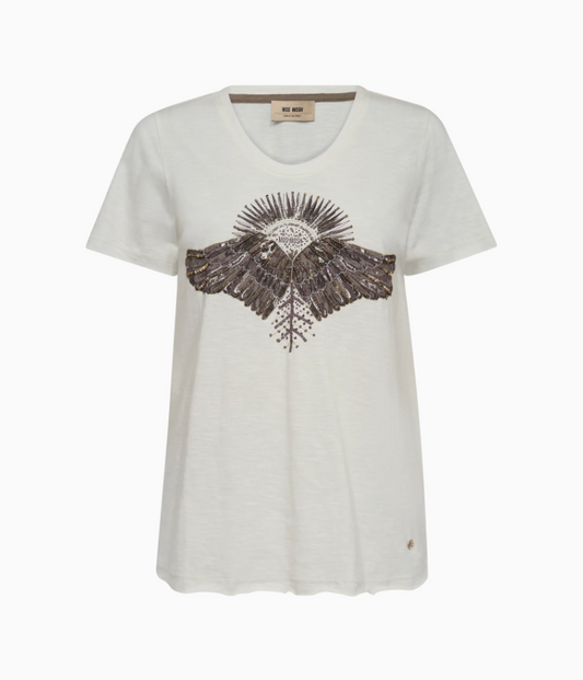 Mos Mosh Nadine O-SS Deco Tee Ecru