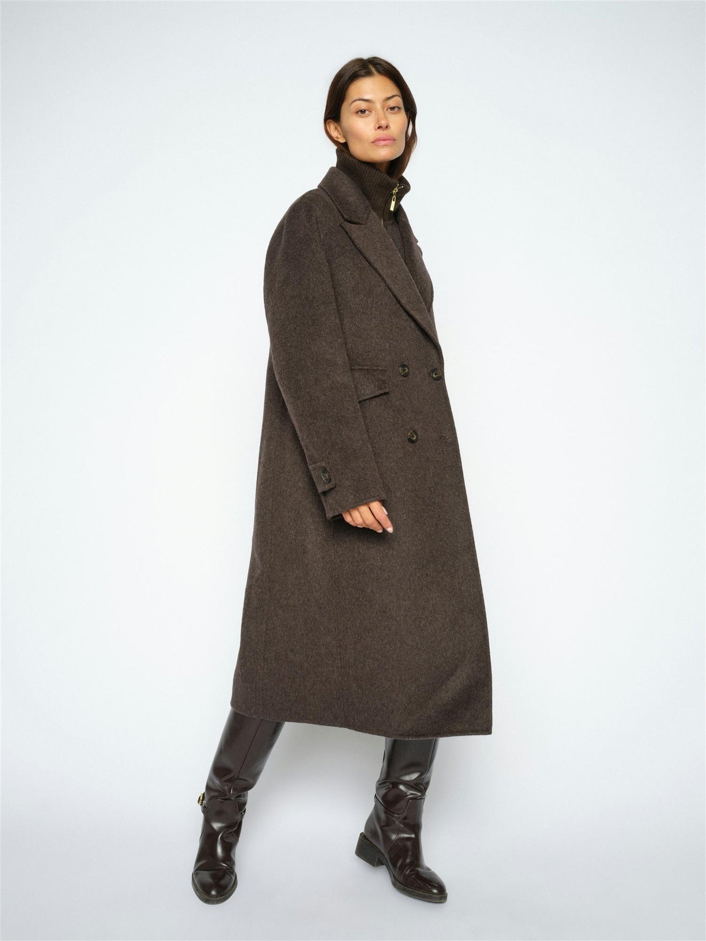 Mos Mosh Alva Loisa Mock Neck Coat Delicioso