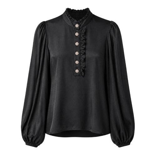Rah Oslo Solid Sateng Blouse Black