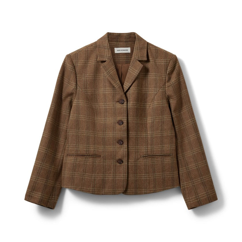 Sofie Schnoor Poppy Checked Blazer Maple Brown