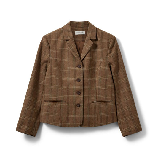 Sofie Schnoor Poppy Checked Blazer Maple Brown