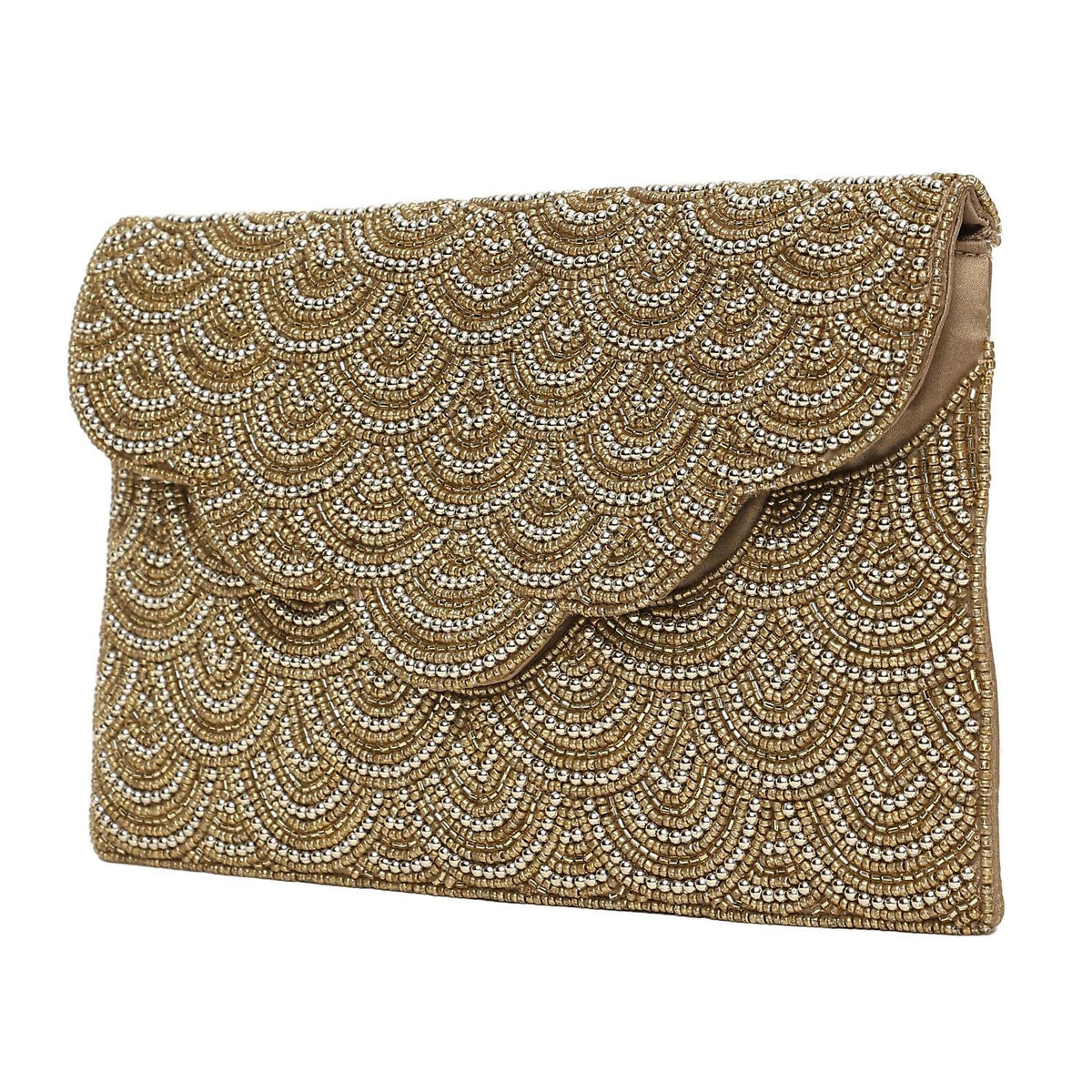 Close to my Heart Champagne Beaded Clutch