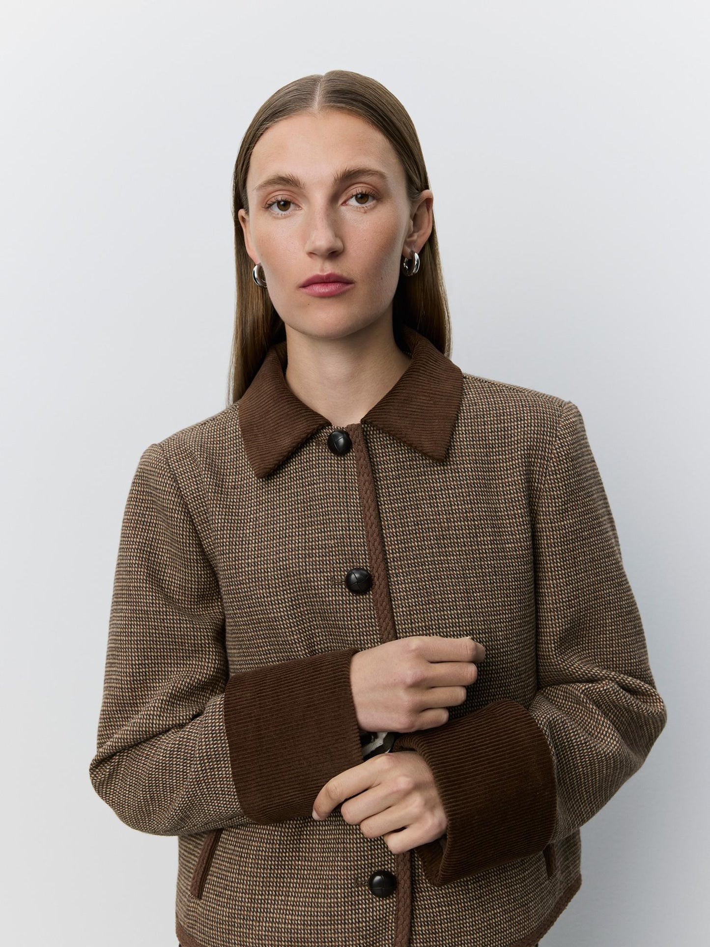Sofie Schnoor Kamikka Short Jacket Brown Check