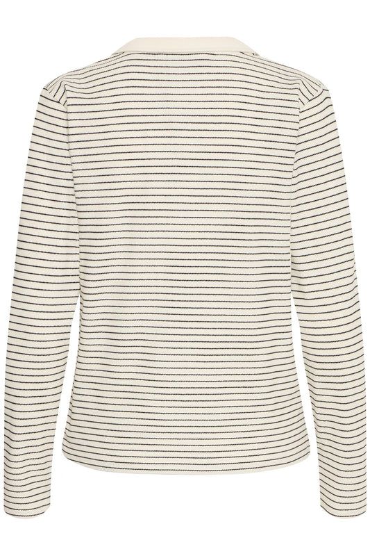 Pulz Rowan LS Tshirt Off White Black