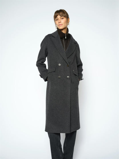 Mos Mosh Alva Loisa Mock Neck Coat Antracite