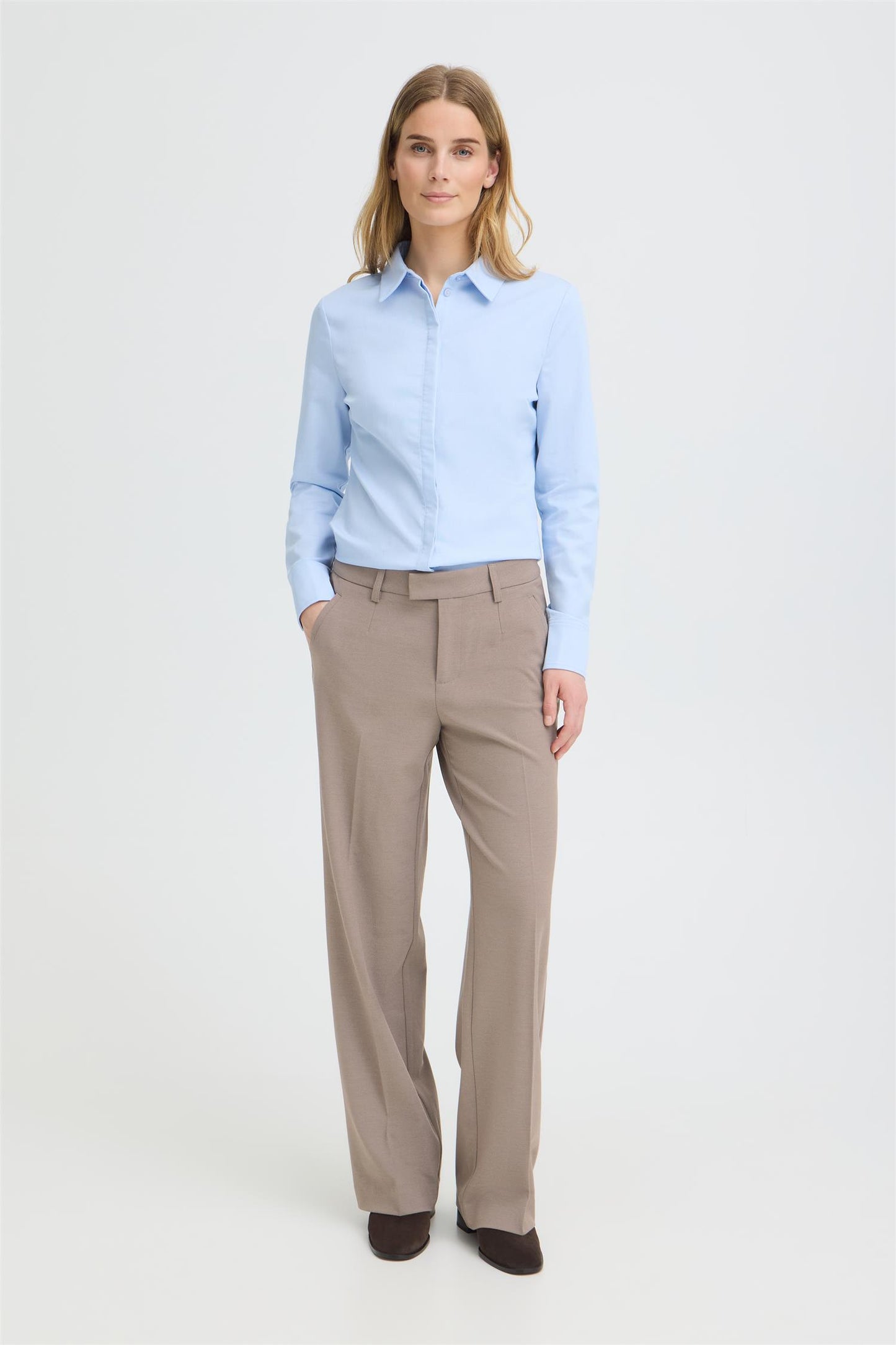 Pulz Bindy Melange HW Wide Leg Walnut Mel