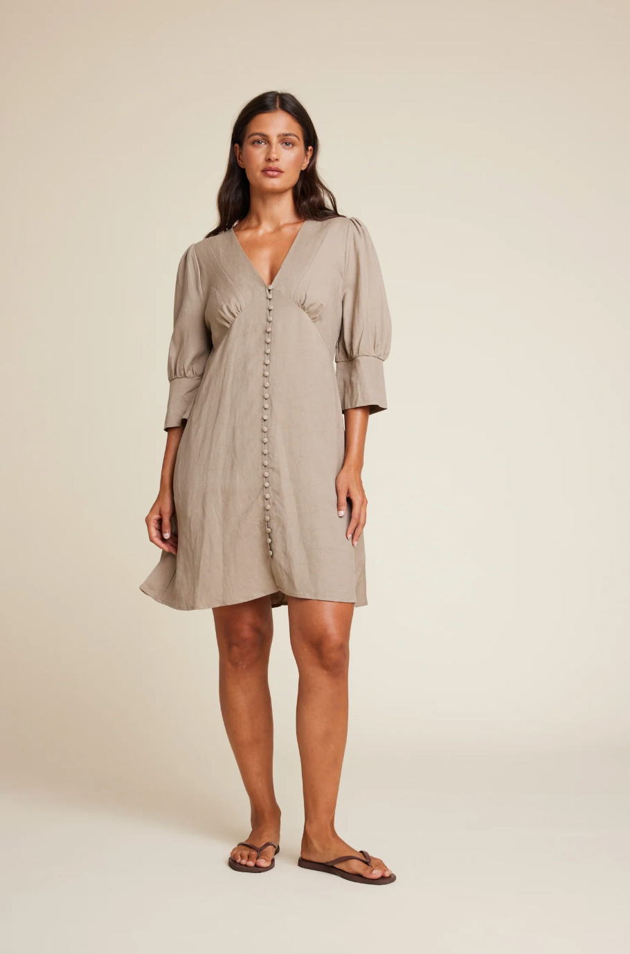 Line of Oslo Kit Short Dress Sand